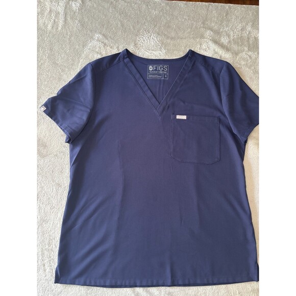FIGS Catarina Scrub Top Sz M | Technical Collection V-Neck Medical Uniform Navy - Picture 3 of 5